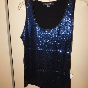 Blue Sequin top